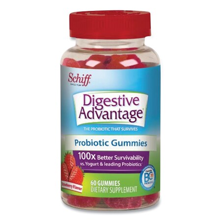 Digestive Advantage Probiotic Gummies, Strawberry, 60 Count 20525-93617